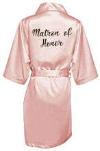 Charger l&#39;image dans la galerie, Elegance and luxury bride bridesmaid robe with white black letters
