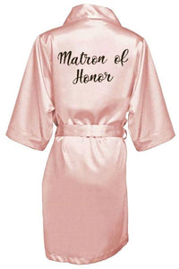 Elegance and luxury bride bridesmaid robe with white black letters