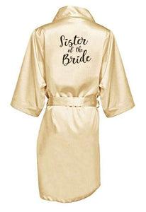 Elegance and luxury bride bridesmaid robe with white black letters