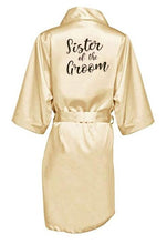 Charger l&#39;image dans la galerie, Elegance and luxury bride bridesmaid robe with white black letters
