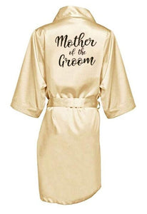 Elegance and luxury bride bridesmaid robe with white black letters