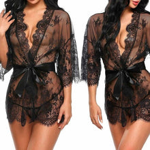 Kép betöltése a galériamegjelenítőbe: Seduction and Elegance Lingerie Lace Night Dress
