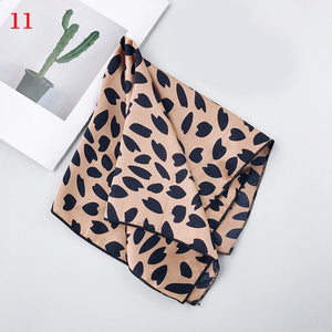 Fashion Polka Dot Leopard Silk Scarf