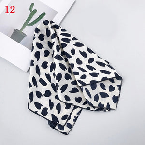 Fashion Polka Dot Leopard Silk Scarf