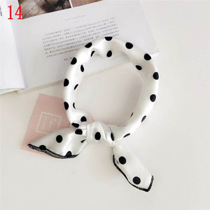 Fashion Polka Dot Leopard Silk Scarf