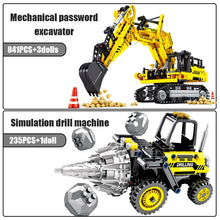 将图片加载到图库查看器，City Engineering Bulldozer Crane Technic Car Truck Excavator Roller Building Blocks
