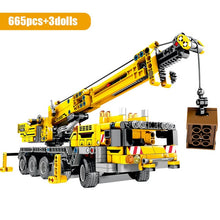 将图片加载到图库查看器，City Engineering Bulldozer Crane Technic Car Truck Excavator Roller Building Blocks
