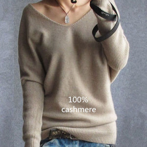 Cashmere sweaters fashion sexy V-neck