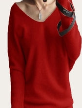 Kép betöltése a galériamegjelenítőbe: Cashmere sweaters fashion sexy V-neck
