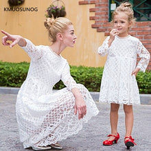 将图片加载到图库查看器，Mom and Daughter Lace Princess Dress Family Matching
