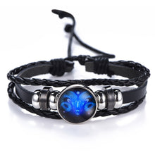 Load image into Gallery viewer, Constellation Black punk Leather Bracelet
