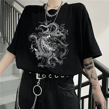 将图片加载到图库查看器，Cute dragon punk Gothic clothes top
