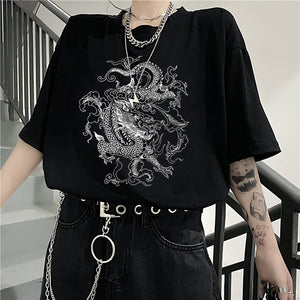 Cute dragon punk Gothic clothes top