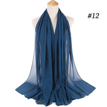 Charger l&#39;image dans la galerie, Muslim Plain Bubble Chiffon Hijab Scarf Women
