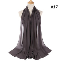 Charger l&#39;image dans la galerie, Muslim Plain Bubble Chiffon Hijab Scarf Women
