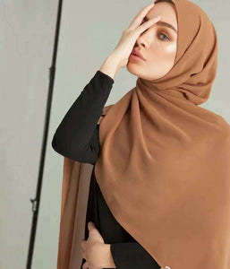 Women Plain Bubble Chiffon Hijab Scarf Head Wraps