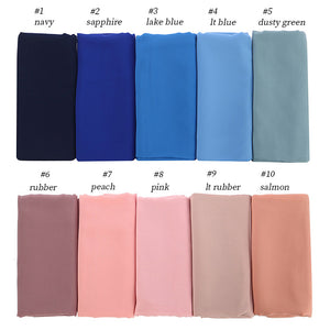 Women Plain Bubble Chiffon Hijab Scarf Head Wraps