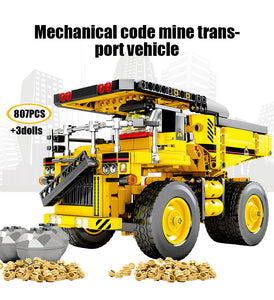 City Engineering Bulldozer Crane Technic Car Truck Excavator Roller Building Blocks