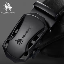 Cargar imagen en el visor de la galería, Fashion Automatic Buckle Black Genuine Leather Belt
