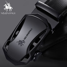 Cargar imagen en el visor de la galería, Fashion Automatic Buckle Black Genuine Leather Belt
