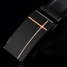 Cargar imagen en el visor de la galería, Fashion Automatic Buckle Black Genuine Leather Belt
