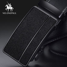 将图片加载到图库查看器，Fashion Automatic Buckle Black Genuine Leather Belt
