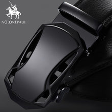 Cargar imagen en el visor de la galería, Fashion Automatic Buckle Black Genuine Leather Belt
