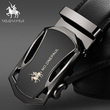 Cargar imagen en el visor de la galería, Fashion Automatic Buckle Black Genuine Leather Belt
