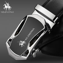 Cargar imagen en el visor de la galería, Fashion Automatic Buckle Black Genuine Leather Belt
