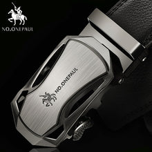 Load image into Gallery viewer, Fashion Automatic Buckle Black Genuine Leather Belt
