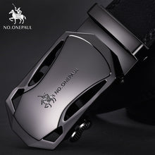 Cargar imagen en el visor de la galería, Fashion Automatic Buckle Black Genuine Leather Belt
