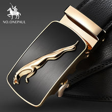 Cargar imagen en el visor de la galería, Fashion Automatic Buckle Black Genuine Leather Belt
