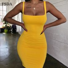Load image into Gallery viewer, Square Neck Sleeveless sexy Dress
