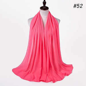 Fashion Plain Bubble Chiffon Scarf Women's Hijab Wrap