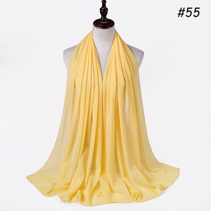 Fashion Plain Bubble Chiffon Scarf Women's Hijab Wrap