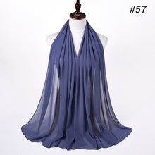 Kép betöltése a galériamegjelenítőbe: Fashion Plain Bubble Chiffon Scarf Women&#39;s Hijab Wrap
