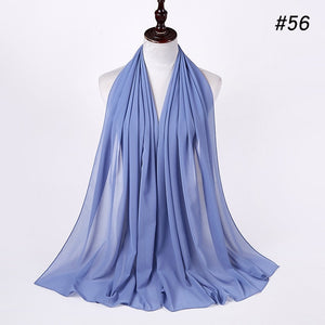 Fashion Plain Bubble Chiffon Scarf Women's Hijab Wrap