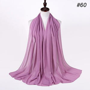 Fashion Plain Bubble Chiffon Scarf Women's Hijab Wrap