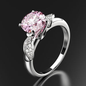 Pink Quartz Diamond Ring