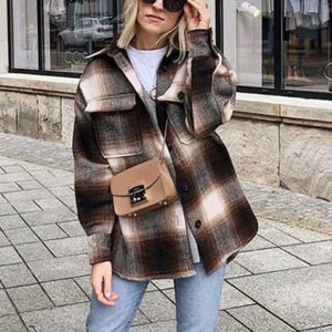 Vintage sophisticated look long sleeve woolen coats