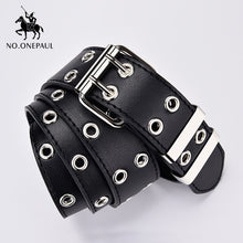 将图片加载到图库查看器，Genuine Leather New Punk style belts for women
