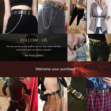 Kép betöltése a galériamegjelenítőbe: Genuine Leather New Punk style belts for women
