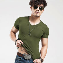 Kép betöltése a galériamegjelenítőbe: Fitness T-shirts Men&#39;s V neck
