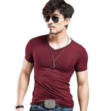 Kép betöltése a galériamegjelenítőbe: Fitness T-shirts Men&#39;s V neck
