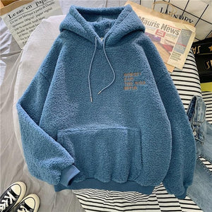 Fleece Flannel Pullover Female Sweatshirt