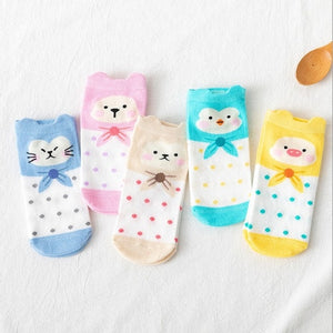 Cute Animal Funny Ankle Socks Cotton invisible socks