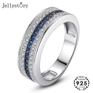 Silver Ring with Round Sapphire Zircon Gemstone