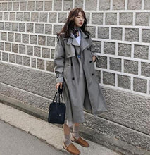 Load image into Gallery viewer, Vintage charm Fall Winter cotton trench coat
