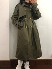 Kép betöltése a galériamegjelenítőbe: Vintage charm Fall Winter cotton trench coat
