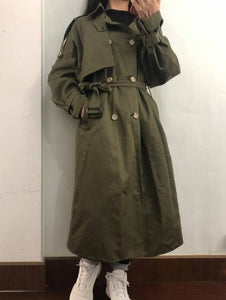 Vintage charm Fall Winter cotton trench coat